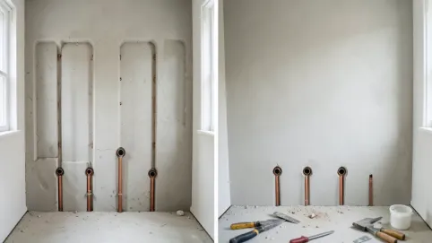 Co pierwsze tynki czy hydraulika